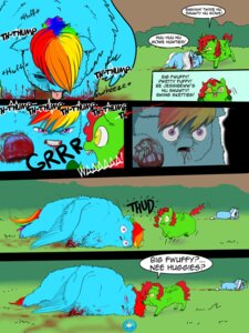 Rating: Questionable Score: 0 Tags: 3:4 blood blue_body blue_feathers blue_fur bodily_fluids broken_language comic dialogue e621 english_text equid equine feathered_wings feathers female fluffy_pony fluffy_pony_(species) friendship_is_magic fur gore group hair hasbro hi_res mammal multicolored_hair my_little_pony mythological_creature mythological_equine mythology pegasus rainbow_dash_(mlp) rainbow_hair red_hair shadysmarty sound_effects speech_bubble text translated trixie_(mlp) violence what_has_magic_done why wings User: bunchy7s