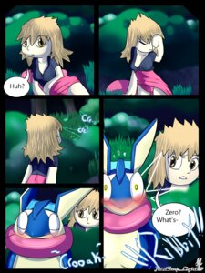 Rating: Questionable Score: 0 Tags: 3:4 amphibian animal_noises anthro blonde_hair blue_body blush blush_lines breasts brown_eyes caught_in_the_act caught_masturbating cherry_the_trainer_(redimplight) comic croaking detailed_background dialogue digital_media_(artwork) duo e621 english_text eyes_closed female forest generation_6_pokemon grass greninja hair human light_body light_skin male mammal masturbation musical_note musical_symbol name_in_dialogue nature night nintendo outside plant pokemon pokemon_(species) pokemon_speak redimplight surprised symbol tan_eyes text tongue tongue_out tree wide_eyed yellow_eyes zero_(redimplight) User: bunchy7s