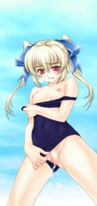 Rating: Explicit Score: 0 Tags: blush breasts censored female highres joy_ride nipples pussy rule34 swimsuit User: bunchy7s