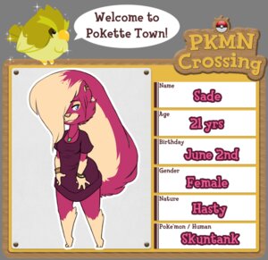 Rating: Safe Score: 0 Tags: alpha_channel animal_crossing anthro blue_eyes bracelet crossover digital_media_(artwork) duo e621 ear_piercing english_text female generation_4_pokemon jewelry lindsaypanes mammal mephitid necklace nintendo piercing pokemon pokemon_(species) skuntank solo_focus text wide_hips User: bunchy7s
