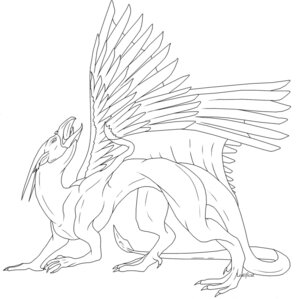 Rating: Safe Score: 0 Tags: all_fours ambiguous_gender artist_name avian beak black_and_white claws digitigrade e621 feathered_wings feathers feral full-length_portrait gryphon hi_res leatificat line_art looking_up monochrome mythological_avian mythological_creature mythology nude open_mouth portrait quadruped simple_background solo tail text tongue white_background wings User: bunchy7s