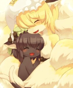 Rating: Safe Score: 0 Tags: 3_fingers anthro asian_mythology blush breasts brown_body brown_fur canid canine chen_(touhou) clothing daww duo e621 east_asian_mythology felid female fingers fur happy hat headgear headwear hug japanese_mythology kemono kishibe mammal multi_tail mythology naturally_censored nekomata ran_yakumo tail touhou yellow_body yellow_fur yokai young young_anthro young_female User: bunchy7s