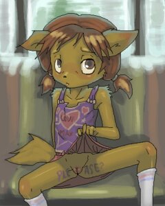 Rating: Explicit Score: 0 Tags: 4:5 anthro banjies blush body_writing bottomless bottomwear brown_body brown_fur brown_hair canid canine clothed clothing clothing_lift detailed_background digital_media_(artwork) e621 female footwear fur genitals hair legwear loli low_res mammal oekaki pigtails public secretmoon sitting skirt skirt_lift socks solo tail vulva white_clothing white_footwear white_socks writing_on_thigh young young_anthro young_female User: bunchy7s
