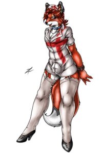 Rating: Questionable Score: 0 Tags: anthro biped blush bulge canid canine clothed clothing crossdressing e621 femboy footwear fox high_heels legwear male mammal nurse shoes solo standing stockings tail thigh_highs uniform zorro_re zorro_re_(character) User: bunchy7s
