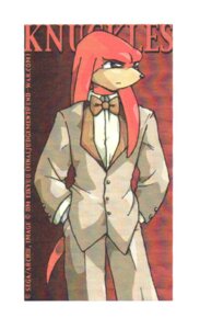 Rating: Safe Score: 0 Tags: abstract_background anthro biped black_nose black_tie_(suit) bottomwear bow_(feature) bow_tie clothed clothing dm_eikyuu e621 echidna knuckles_the_echidna male mammal monotreme pants pronounced_browridge red_background red_body scan sega shirt simple_background solo sonic_the_hedgehog_(series) standing suit topwear white_background User: bunchy7s
