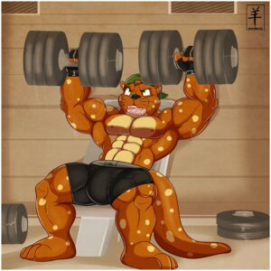 Rating: Questionable Score: 0 Tags: 1:1 2013 aaron_(artist) abs anthro athletic barefoot biceps big_bulge big_muscles biped black_nose bodily_fluids border bottomwear brown_body brown_fur brown_hair bulge clothed clothing digital_media_(artwork) e621 exercise fangs feet fizzotter fur gloves green_eyes hair handwear hat headgear headwear hi_res holding_object lying male mammal markings muscular muscular_anthro muscular_male mustelid nipples on_back open_mouth otter pecs pose shorts sitting solo spots sweat tan_body tan_fur teeth tongue topless vein weightlifting weights whiskers white_border workout User: bunchy7s