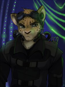 Rating: Safe Score: 0 Tags: abstract_background anthro armor clothing e621 earpiece electronics eyewear eyewear_on_head felid goggles goggles_on_head grey_eyes hazard_symbol hazard_symbol_print jacket koul leopard male mammal military nuclear pantherine print_earpiece radiation_symbol radiation_symbol_print simple_background soldier solo symbol topwear uniform warrior User: bunchy7s