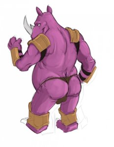 Rating: Questionable Score: 0 Tags: 2013 altered_beast anthro armor bulge butt canson e621 facial_horn half-closed_eyes hi_res horn looking_back male mammal narrowed_eyes neff_(altered_beast) nose_horn overweight overweight_anthro overweight_male rear_view rhinoceros sega simple_background smile solo van_vader User: bunchy7s
