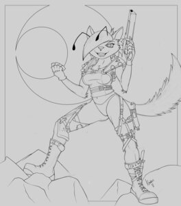 Rating: Safe Score: 0 Tags: absurd_res anthro armor biped canid canine chaps desert_eagle e621 female gun handgun hi_res holding_object holding_ranged_weapon holding_weapon krinkels line_art mammal monochrome pistol ranged_weapon rih solo standing tail weapon User: bunchy7s