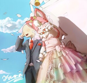 Rating: Safe Score: 0 Tags: 2014 accessory anthro asian_mythology bald blush breasts canid canine clothing dress duo e621 east_asian_mythology faceless_character faceless_male female foo_dog fur gloves handwear human japanese_mythology komainu male mammal mythology necktie open_mouth shibasaki_saki smile suite tamanosuke wedding wedding_dress yokai User: bunchy7s