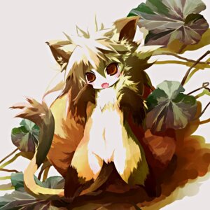 Rating: Safe Score: 0 Tags: 1:1 2009 ambiguous_gender anthro blush brown_eyes canid canine e621 kolshica leaf mammal open_mouth simple_background solo tail white_background User: bunchy7s