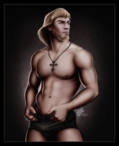Rating: Questionable Score: 0 Tags: 1boy abs beard bigger_version_at_the_source black_underwear blonde blonde_hair blue_eyes brown_background bulge caucasian caucasian_male closed_mouth clothes color cross cross_necklace disney facial_hair front_view goatee hair human kawena looking_away male male_focus male_only muscles muscular muscular_male navel necklace nipples open_eyes pecs pectorals phoebus pose posing rule34 short_hair shorts skimpy_clothes solo standing tan_skin the_hunchback_of_notre_dame thick_eyebrows topless uncensored underwear underwear_only undressing User: bunchy7s