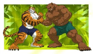Rating: Safe Score: 0 Tags: 2014 5_toes abs anthro arm_wrestling athletic bear biceps big_muscles black_body black_fur black_nose bodily_fluids bottomwear brown_bear brown_body brown_fur bulge claws clenched_teeth clothed clothing duo e621 eyes_closed fangs feet felid fur grin grizzly_bear huge_muscles male mammal markings mike_the_tiger muscular muscular_anthro muscular_male nipples pantherine paws pecs pose shorts simple_background smile standing stripes struggling sweat tail teeth tiger toe_claws toes topless triceps ursine vein veiny_muscles wfa white_body white_fur User: bunchy7s