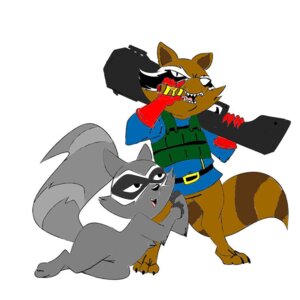 Rating: Safe Score: 0 Tags: 1:1 anthro cartoon_hangover cigar clothing coco_(doctor_lollipop) colored doctor_lollipop duo e621 female gloves guardians_of_the_galaxy gun handwear lonbluewolf male mammal marvel procyonid raccoon ranged_weapon rocket_raccoon simple_background virtigogun weapon User: bunchy7s