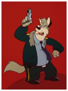 Rating: Safe Score: 0 Tags: 4_fingers accessory anthro belt belt_pouch biped border bottomwear canid canine canis claws clothed clothing collared_shirt dress_shirt e621 fingers footwear fully_clothed gun handgun holding_gun holding_object holding_ranged_weapon holding_weapon jacket looking_aside male mammal necktie nickwolf nickwolf_(character) open_mouth orange_eyes pants pistol ranged_weapon red_background shirt shoes simple_background solo standing tail topwear weapon white_border wolf User: bunchy7s