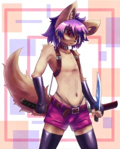 Rating: Safe Score: 0 Tags: 2011 :< absolute_territory abstract_background anthro armwear belt big_ears big_eyes biped black_nose bottomwear brown_eyes canid canine canis clothed clothing collar crossdressing digital_media_(artwork) e621 elbow_gloves femboy fingerless_gloves fur gloves hair handwear holding_melee_weapon holding_object holding_sword holding_weapon inner_ear_fluff katana kemono kemorate knife legwear male mammal melee_weapon navel panties panty_peek purple_hair scabbard sheathed_weapon short_hair shorts simple_background solo standing sword tail tan_body tan_fur thigh_highs thong topless tuft underwear weapon wolf User: bunchy7s