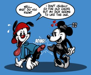 Rating: Explicit Score: 0 Tags: 3_toes 4_fingers animaniacs anthro balls barefoot baseball_cap black_eyes black_fur black_nose blue_background bottomless clothes crossover dialog ekuhvielle english_text erect_penis erection eyelashes female flapper flower footwear fur furry_ears furry_tail gloves hat heart humanoid_penis interspecies long_ears looking_aside looking_at_another looking_at_viewer male mammal minnie_mouse mouse open_eyes open_mouth penis pussy red_nose rodent round_ears rule34 shoes skirt smile speech_bubble standing sweater tail testicles text topless wakko_warner white_skin User: bunchy7s