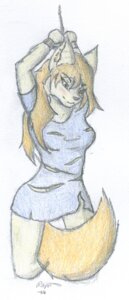 Rating: Questionable Score: 0 Tags: 2014 absurd_res anthro bdsm biped blonde_hair bondage bound clothed clothing crasy domestic_cat e621 english_text felid feline felis female hair hands_tied hi_res mammal solo standing submissive submissive_female text traditional_media_(artwork) yellow_eyes User: bunchy7s
