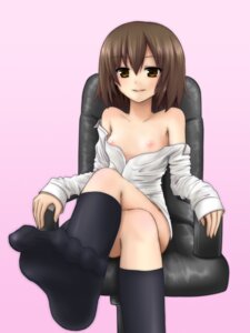 Rating: Questionable Score: 0 Tags: 1girls bare_shoulders breasts brown_eyes brown_hair chipa_(arutana) clothes_down clothing crossed_legs feet female flat_chest footwear highres kneehighs legs_crossed looking_at_another nipples no_bra no_pants open_clothes pointy_chin pov_feet rule34 sasaki_(suzumiya_haruhi) shirt shirt_down shirt_pull short_hair sitting smile socks suzumiya_haruhi_no_yuuutsu User: bunchy7s