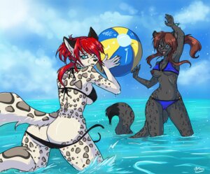 Rating: Questionable Score: 0 Tags: alex_(kittyprint) anthro bikini blue_eyes breasts brown_hair butt clothed clothing cloud duo e621 eyewear felid female fluffy fluffy_tail glasses hair leopard leopard_spots long_hair mammal mingchee nipples outside pantherine red_hair sea skimpy sky spots swimwear tail two-piece_swimsuit wardrobe_malfunction water whiskers User: bunchy7s