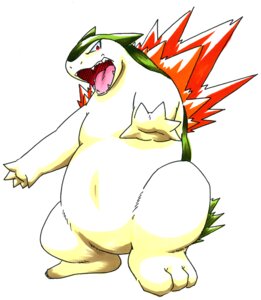 Rating: Safe Score: 0 Tags: ambiguous_gender e621 feral fire generation_2_pokemon looking_at_viewer navel nintendo open_mouth overweight overweight_ambiguous overweight_feral patiroku pokemon pokemon_(species) red_eyes simple_background solo standing teeth typhlosion white_background User: bunchy7s