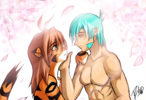 Rating: Questionable Score: 0 Tags: anthro blue_hair brown_hair countershading duo e621 eye_contact felid female flora_(twokinds) fur hair human human_on_anthro interspecies keidran looking_at_another love low_res male mammal nude orange_body orange_fur pantherine romantic romantic_ambiance romantic_couple signature tail tiger trace_legacy twokinds unknown_artist unknown_artist_signature white_body white_fur User: bunchy7s