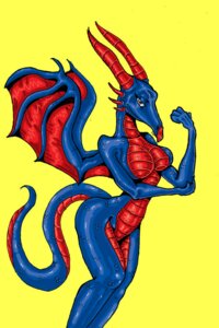 Rating: Questionable Score: 0 Tags: 2011 anthro blue_body blue_skin breasts dragon e621 female horn looking_at_viewer membrane_(anatomy) membranous_wings mythological_creature mythological_scalie mythology non-mammal_breasts nude scalie simple_background solo tail wings yellow_background zhmernalt User: bunchy7s