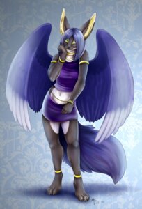 Rating: Safe Score: 0 Tags: 2012 anklet anthro anubian_jackal belly_chain bottomwear bracelet canid canine canis chain clothed clothing conditional_dnp digital_media_(artwork) e621 ear_piercing feathered_wings feathers female fully_clothed gold_(metal) green_eyes hi_res jackal jewelry kismet_(zyrena) long_legs mammal moodyferret necklace piercing shaded skirt solo tail waist_accessory wings User: bunchy7s