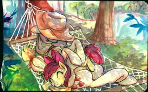Rating: Safe Score: 0 Tags: apple_bloom_(mlp) applejack_(mlp) blonde_hair buttercup_saiyan clothing cutie_mark duo e621 earth_pony equid equine eyes_closed female feral food friendship_is_magic fruit hair hammock hasbro hat headgear headwear horse mammal mixed_media my_little_pony outside painting_(artwork) pen_(artwork) plant pony quadruped red_hair relaxing sibling_(lore) sister_(lore) sisters_(lore) size_difference sleeping tail traditional_media_(artwork) traditional_painting_(artwork) traditional_watercolor_(artwork) tree watercolor_(artwork) wood young young_feral User: bunchy7s