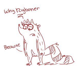 Rating: Explicit Score: 0 Tags: anthro balls cartoon_network dirtyrayz e621 english_text erection genitals humor low_res male mammal penis procyonid pun raccoon regular_show rigby_(regular_show) solo tail text User: bunchy7s