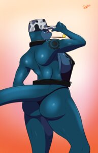 Rating: Questionable Score: 0 Tags: 2013 abstract_background anthro big_breasts big_butt biped bomba_(krillos) breasts butt camo clothing e621 female hat headgear headwear hi_res huge_breasts komodo_dragon lizard looking_at_viewer looking_back military monitor_lizard muscular muscular_anthro muscular_female nipple_outline non-mammal_breasts patrol_cap pipe presenting rear_view reptile scalie scar side_boob simple_background slypon smile smoking_pipe solo standing tattoo thick_thighs thong underwear User: bunchy7s