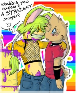 Rating: Safe Score: 0 Tags: 0r0 0r0ch1 >:3 alternative_fashion anthro arbok_kobra arm_around_shoulders biped birthday black_clothing black_topwear blue_bottomwear blue_clothing blush bottomwear cake clothed clothing crop_top dessert digital_media_(artwork) duo e621 fishnet_clothing fishnet_topwear food front_view fully_clothed green_hair green_nose grin hair hair_wraps icing lagomorph leporid male male/male mammal markings messy midriff pants panty_peek pattern_background portrait rabbit rainbow rape_face red_clothing red_topwear scared shirt side_view simple_background smile standing striped_background stripper three-quarter_portrait topwear translucent translucent_clothing translucent_hair translucent_topwear worried User: bunchy7s