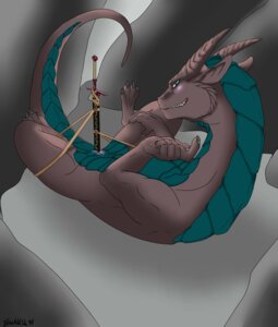 Rating: Explicit Score: 0 Tags: 2014 absurd_res backlash91 blade_in_vagina blue_eyes blush conditional_dnp digital_media_(artwork) dragon e621 female feral genitals hi_res improvised_sex_toy lizard looking_at_viewer lying melee_weapon mythological_creature mythological_scalie mythology penetration reptile scalie solo spread_legs spreading sword sword_in_pussy tail teeth vaginal vaginal_penetration vulva weapon weapon_penetration User: bunchy7s