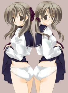 Rating: Explicit Score: 0 Tags: 2girls ass ass_to_ass back-to-back back_to_back blush bow duo female female_only frilled_panties frills glasses grey_eyes hairbow human looking_back multiple_females multiple_girls original panties pleated_skirt rule34 school_uniform seifuku serafuku siblings silver_hair sisters skirt skirt_lift standing takanae_kyourin tied_hair twins twintails underwear white_panties User: bunchy7s