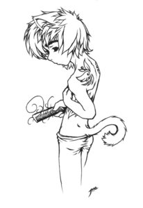 Rating: Safe Score: 0 Tags: addickted anthro bottomwear brush butt clothed clothing comb_(brush) domestic_cat e621 felid feline felis hairbrush holding_brush holding_comb holding_hairbrush holding_object humanoid_face line_art male mammal max_haibane monochrome narrow_hips pants simple_background slim solo tail tattoo thin_thighs topless white_background young young_anthro User: bunchy7s