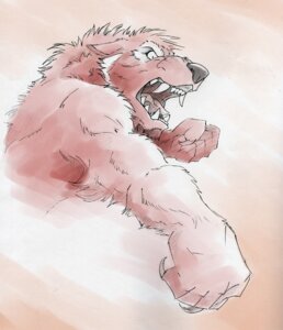 Rating: Safe Score: 0 Tags: angry canid canine canis clothed clothing e621 fangs fist male mammal pink_theme simple_background solo tathi teeth topless wolf User: bunchy7s