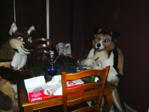 Rating: Safe Score: 0 Tags: 4:3 ambiguous_gender anthro border_collie cake canid canine canis clothing collie costume coyote dessert domestic_dog duo e621 food fursuit grandfathered_content herding_dog hookah hybrid kellogg lace_(artist) mammal pastoral_dog real roan_(lace) sheepdog smoke wolf User: bunchy7s