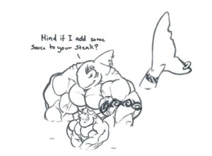 Rating: Safe Score: 0 Tags: anthro aquatic blush bovid bovine cattle crossed_arms dialogue dorsal_fin duo e621 english_text fin fish furgonomic_piercing furgonomics gills horn male mammal monochrome muscular piercing shark simple_background sketch standing tattoo text tkc2021 white_background User: bunchy7s