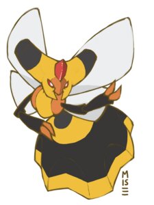 Rating: Safe Score: 0 Tags: 3:4 arthropod arthropod_abdomen claws e621 female generation_4_pokemon hi_res hymenopteran insect insect_wings looking_at_viewer mandibles misericorde nintendo pokemon pokemon_(species) pose red_eyes simple_background solo source_request vespiquen white_background wings User: bunchy7s