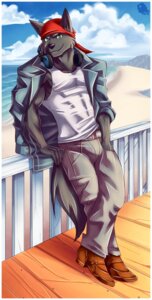 Rating: Safe Score: 0 Tags: anthro beaugilliam black_nose canid canine canis clothed clothing cloud e621 electronics green_eyes headgear headkerchief headphones headphones_around_neck headwear hi_res kerchief looking_at_viewer lupine_assassin male mammal muscular muscular_anthro muscular_male outside seaside sky solo tail water wolf User: bunchy7s