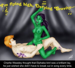 Rating: Explicit Score: 0 Tags: 1girls breasts charlie_weasley crossover elphaba english_text female female_on_top green_skin gryffindor harry_potter hollyboo2001 male penis pubic_hair riding riding_penis rule34 sex singing straight text the_wizard_of_oz wicked wicked_witch_of_the_west User: bunchy7s