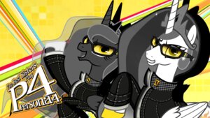 Rating: Safe Score: 0 Tags: 16:9 2snacks atlus clothed clothed_feral clothing cosplay crossover crown duo e621 equid equine eyewear feathered_wings feathers female feral friendship_is_magic glasses hasbro headgear hi_res horn humor jacket mammal megami_tensei my_little_pony mythological_creature mythological_equine mythology persona_(series) persona_4 princess_celestia_(mlp) princess_luna_(mlp) royalty sega topwear two_best_friends_play two_best_sisters wallpaper widescreen winged_unicorn wings yu_narukami User: bunchy7s