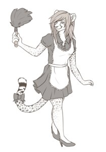 Rating: Safe Score: 0 Tags: 2011 accessory anthro bow_(feature) bow_accessory bow_ribbon cheetah cleaning_tool clothing conditional_dnp e621 feather_duster felid feline female furgonomics garnetto greyscale hair holding_cleaning_tool holding_feather_duster holding_object looking_at_viewer maid_uniform mammal monochrome ribbons solo tail tail_accessory tail_bow tail_ribbon uniform User: bunchy7s