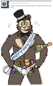 Rating: Questionable Score: 0 Tags: alcohol anthro artdecade baby_new_year bear bell beverage blush bow_(feature) bow_tie champagne champagne_bottle cigar clean_diaper cloth_diaper clothed clothing diaper e621 english_text fastener food hands_on_hips hat headgear headwear holidays kazoo looking_at_viewer male mammal money musical_instrument new_year party_horn pin_(fastener) pose safety_pin sash sloth_bear smoking solo text top_hat tumblr ursine wearing_diaper white_diaper willy_(artdecade) wind_instrument User: bunchy7s