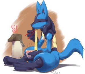 Rating: Safe Score: 0 Tags: 0r0ch1 3_toes 4_fingers ambiguous_gender anthro biped black_body black_fur blue_body blue_fur bowl canid canine chopsticks container e621 eating eyes_closed feet fingers food fur generation_4_pokemon lucario mammal nintendo noodles pokemon pokemon_(species) ramen sitting soles solo steam tail toes yellow_body yellow_fur User: bunchy7s