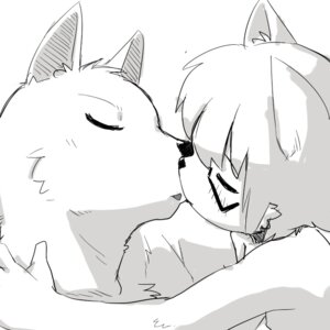 Rating: Safe Score: 0 Tags: 1:1 age_difference anthro blush canid canine child close-up digital_drawing_(artwork) digital_media_(artwork) domestic_cat duo e621 eyes_closed eyewear felid feline felis glasses greyscale hair hug intimate kemono kissing male male/male mammal manmosu_marimo monochrome older_male pointy_ears shota_feline_(marimo) simple_background white_background white_canine_(marimo) young young_anthro young_male younger_male User: bunchy7s