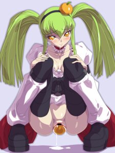 Rating: Explicit Score: 0 Tags: c.c. censored code_geass color cum cum_inside egg_laying female female_only food fruit fruit_dildo fruit_insertion green_hair highres insertion no_panties object_insertion orange_eyes pussy rule34 solo squat squatting thighhighs tied_hair twintails yellow_eyes User: bunchy7s