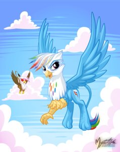 Rating: Safe Score: 0 Tags: 2014 avian beak blue_body blue_feathers cloud cutie_mark digital_media_(artwork) duo e621 equid equine feathered_wings feathers female feral flying friendship_is_magic gilda_(mlp) gryphon hasbro heart_symbol hi_res looking_at_viewer love mammal my_little_pony mysticalpha mythological_avian mythological_creature mythological_equine mythology open_mouth outside pegasus purple_eyes rainbow_dash_(mlp) sky skyscape standing tail wings User: bunchy7s