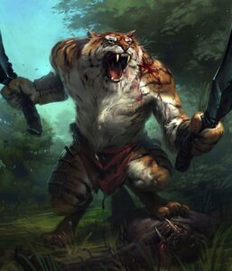Rating: Questionable Score: 0 Tags: 2010 anthro arms_bent battle blood bodily_fluids bottomwear canid canine clothing corpse death e621 fangs felid loincloth male mammal melee_weapon muscular muscular_anthro muscular_male outside pantherine roaring slawomir_maniak solo step_pose stripes sword teeth tiger victory victory_pose weapon User: bunchy7s