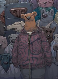 Rating: Safe Score: 0 Tags: 2007 altered_shadow anthro bear big_nose blue_clothing brown_body brown_fur brown_nose canid canine clothed clothed_anthro clothed_male clothing colored crowd detailed_background digital_media_(artwork) e621 electronics english_description front_view fully_clothed fully_clothed_anthro fully_clothed_male fur group hoodie koala larger_anthro larger_male light lighting male mammal marsupial mattahan microphone microphone_stand shaded shadow size_difference smaller_anthro smaller_male toony topwear vombatiform User: bunchy7s